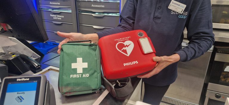 Defib behind counter in Scotmid